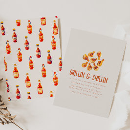 Grillin och Chilling Summer Backyard BBQ Inbjudningar