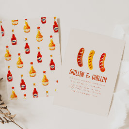 Grillin och Chilling Summer Backyard BBQ Inbjudningar