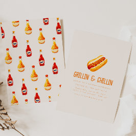 Grillin och Chilling Summer Backyard BBQ Inbjudningar