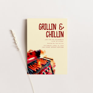 Grillin och Chilling Summer Backyard BBQ Inbjudningar
