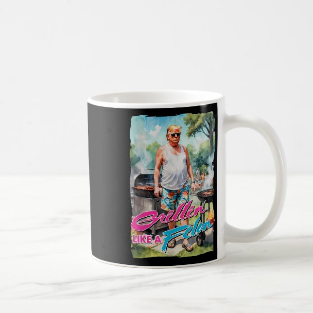 Grillin som en Felon Funny Trump 2024 Chillin like Kaffemugg (Höger)