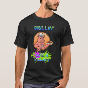 Grillin som en Villain Cookout Bbq Sarcastic Humo T Shirt