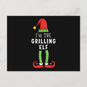 Grilling Elf-julmatchande familjegåva Vykort