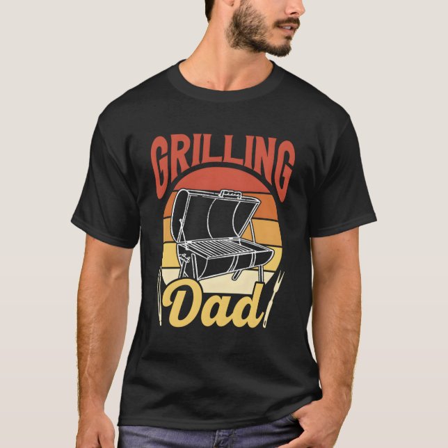 Grilling Pappa Pappa Grill Far pappa Fars dag T Shirt (Framsida)