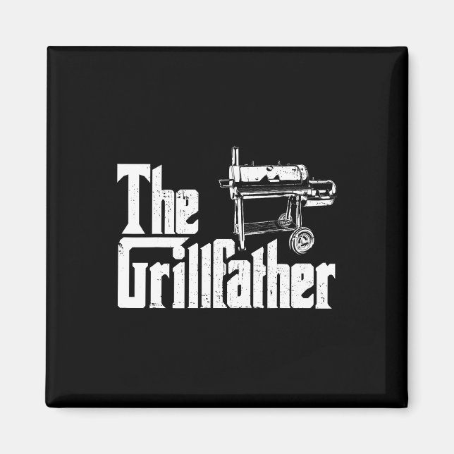 Grilling Smoker And Grill Chef Grillfather Grilled Magnet (Framsidan)