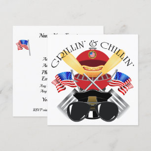 Grillin's and Chillin'Patriotic Cookout Investigat Inbjudningar