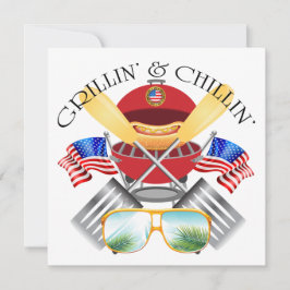 Grillin's and Chillin'Patriotic Cookout Investigat Inbjudningar