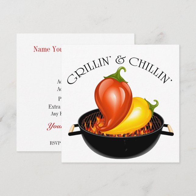 Grillins och Chillins inbjudan (Fram/baksida)