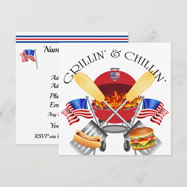 Grillins och Chillins inbjudan (Fram/baksida)