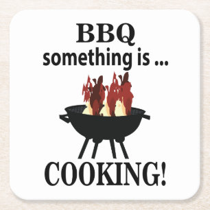 Grillkock Rolig BBQ Underlägg Papper Kvadrat