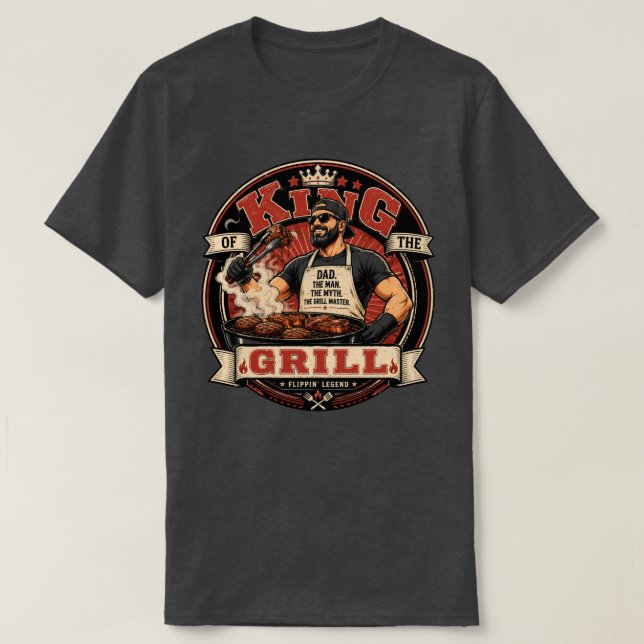 Grillkung T-Shirt | Fars dag Grillning (Design framsida)