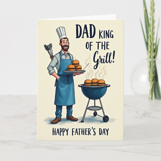Grillmästare Fars dag Ögonblickskort Kort (Framsida)