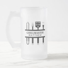 Grillmästare namn fars dag  frostat ölglas