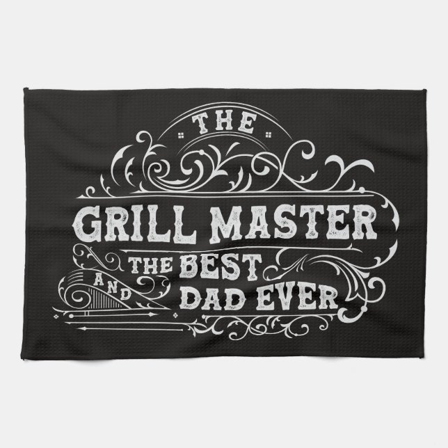 Grillmästare och bästa pappa någonsin Fars dag Sva Kökshandduk (Horisontell)