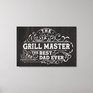Grillmästare och bästa pappa någonsin Fathers Blac Canvastryck