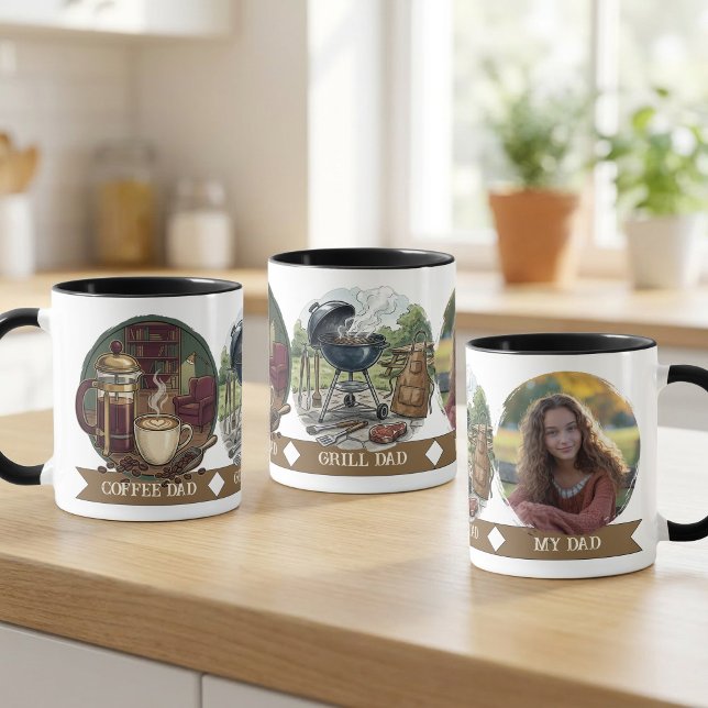 Grillmästare och Kaffepappa | Fars dag foto Mugg (Photo mug for coffee dad, grill dad, my dad .. from My Dad Gift Collection by Darling & May)