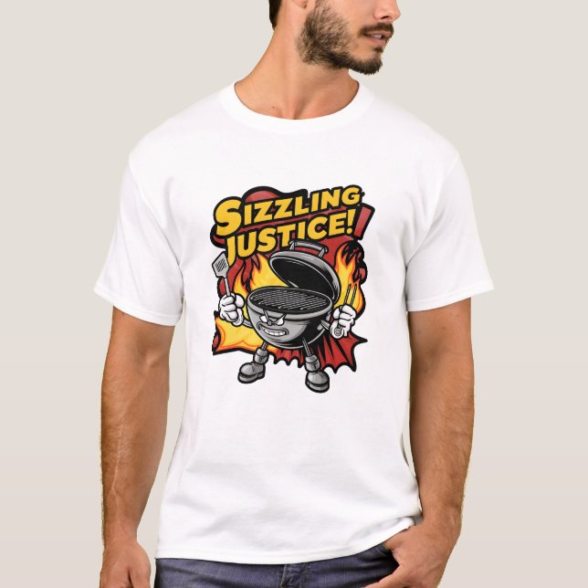 Grillmästare Sizzling Justice T Shirt (Framsida)