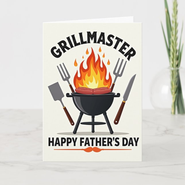 Grillmästare Söta Farsdags-kort Kort (Framsida)