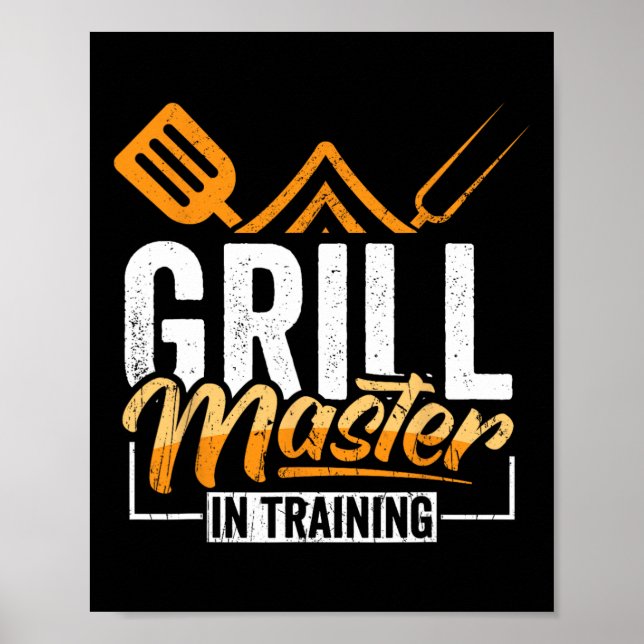 Grillmästare under utbildning BBQ-älskare  Poster (Framsidan)