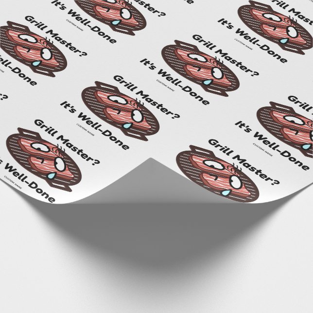 Grillmästare Välgjord Rolig BBQ Pappa Present Presentpapper (Hörn)
