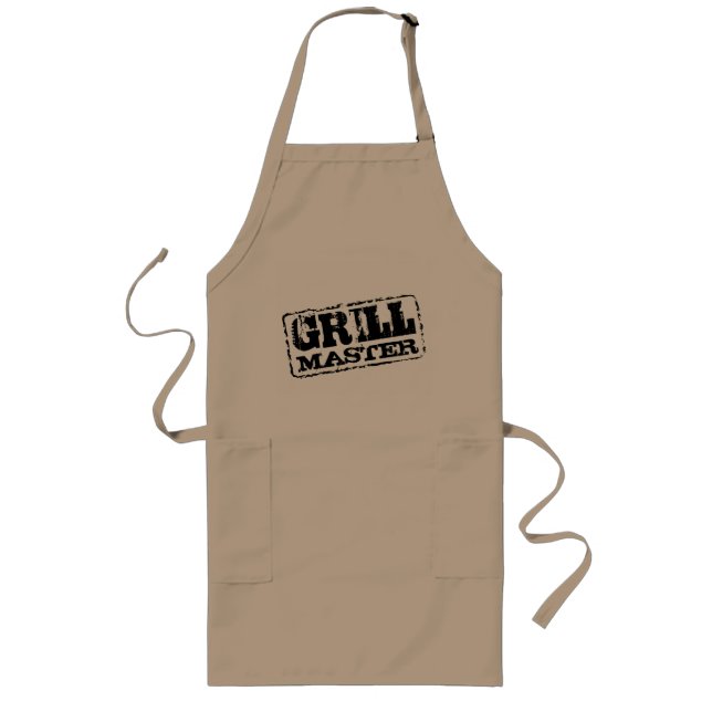 Grillmaster BBQ förkläden för män | beige och svar (Framsidan)