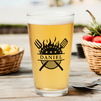 Grillmaster BBQ Lägg Till Ditt Namn Pint Glaskopp
