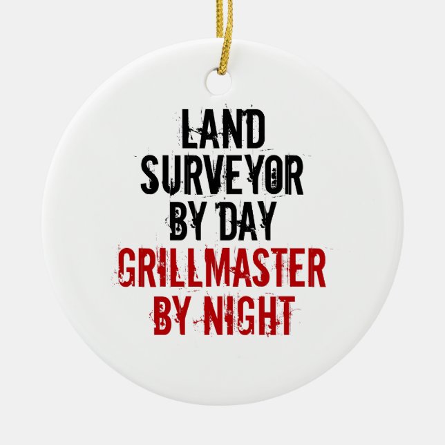 Grillmaster Land Surveyor Julgransprydnad Keramik (Framsidan)
