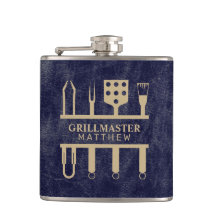 Grillmaster namn navy läderstruktur