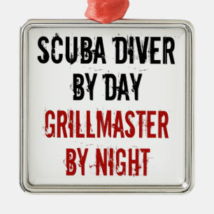 Grillmaster Scuba Diver Julgransprydnad Metall