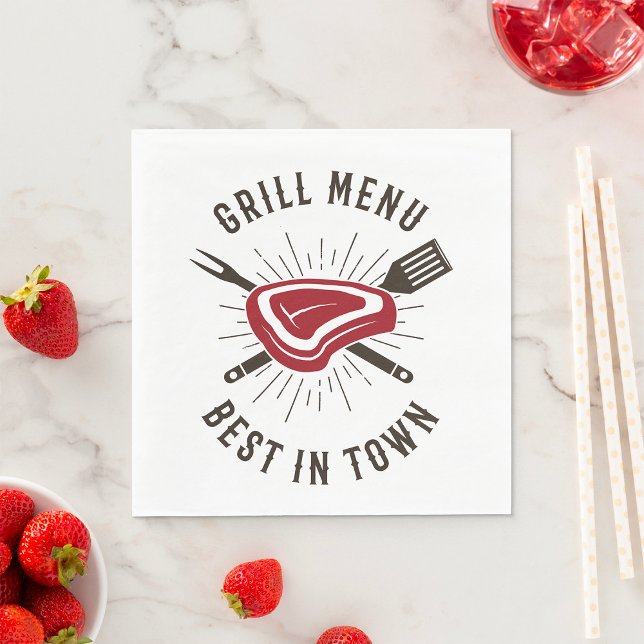 Grillmeny Bäst I Stan Pappersservett (Skapare uppladdad)