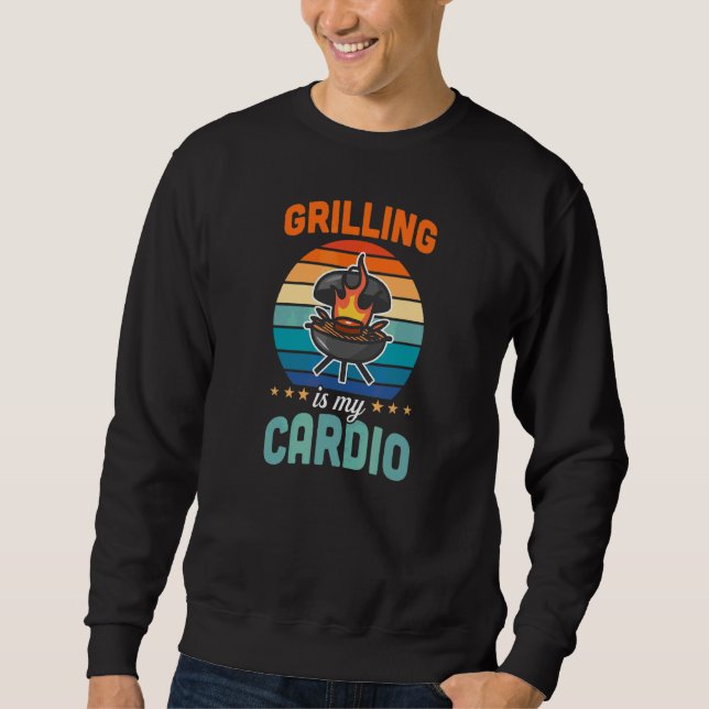 Grillning Är Min Kondition   Retro Fars Dag Grill  Lång Ärmad Tröja (Framsida)