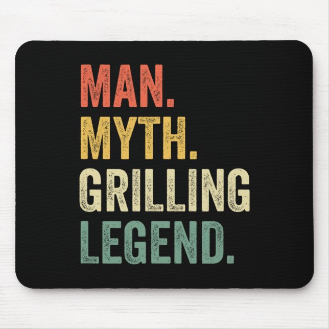 Grillning Bbq Rolig Man Mytisk Grill Legend Fars D Musmatta (Framsidan)