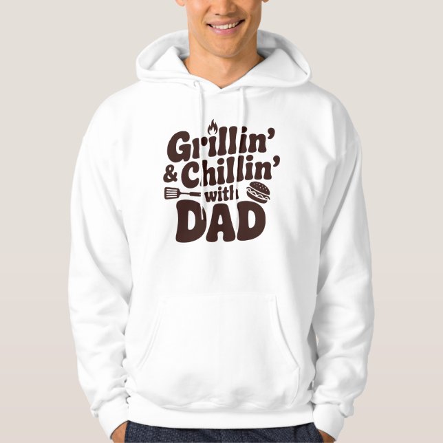 Grillning & Chillin Med Pappa Hoodie (Framsida)