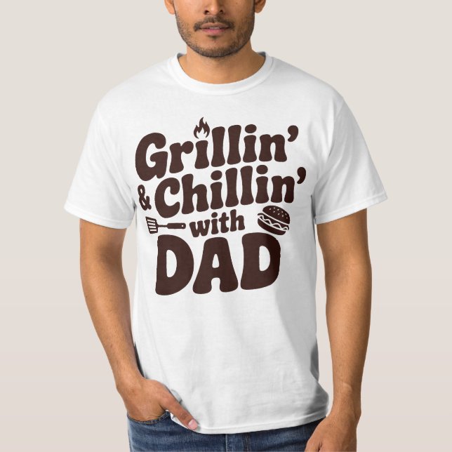 Grillning & Chillin Med Pappa T Shirt (Framsida)