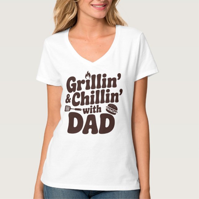 Grillning & Chillin Med Pappa T Shirt (Framsida)