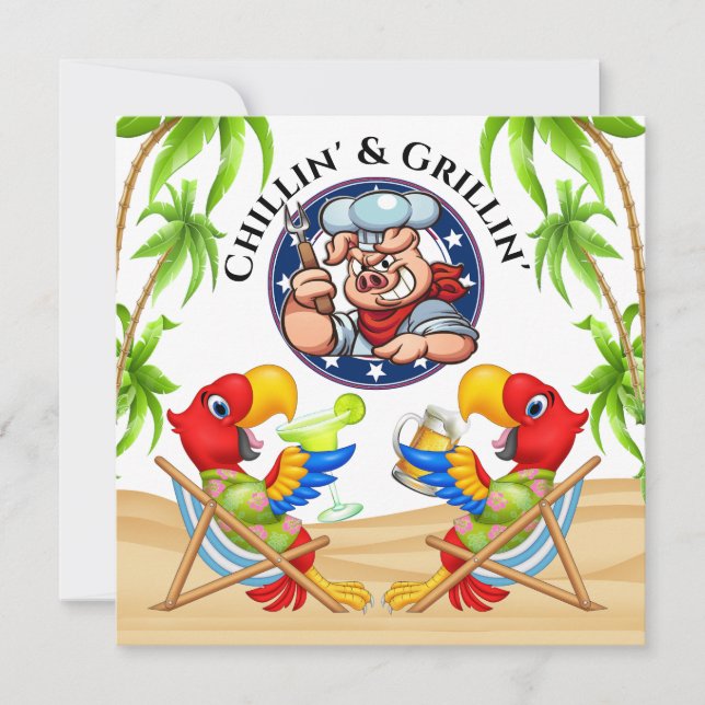 Grillning och Chilling Inbjudan (Framsida)