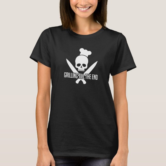 Grillning tills all evighetshud med Chef Hat Gr T Shirt (Framsida)