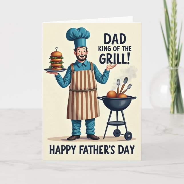 Grillnings Fars dag Festkort Kort (Framsida)