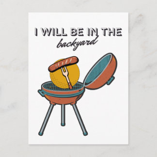 grillpappa fars dag jag kommer att vara i trädgård helg vykort