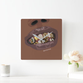 Grillz Aesthetic, Guld Grills (Grillz) tandkonst Fyrkantig Klocka