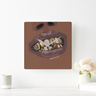 Grillz Aesthetic, Guld Grills (Grillz) tandkonst Fyrkantig Klocka
