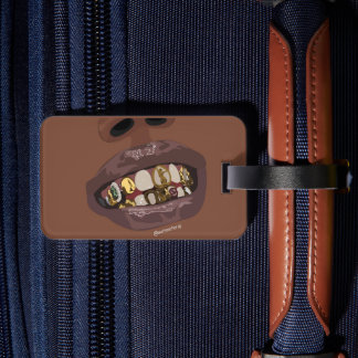 Grillz Estetik, Guldgrillar (Grillz) tandkonst Bagagebricka