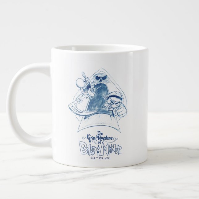Grim Äventyr of Billy & Mandy Sketch Art Jumbo Mugg (Vänster)