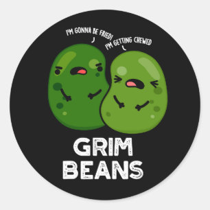 Grim Beans Roliga grönsakspuns Dark BG Runt Klistermärke