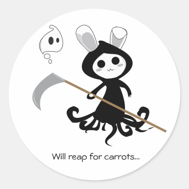 Grim Bunny Runt Klistermärke (Framsida)