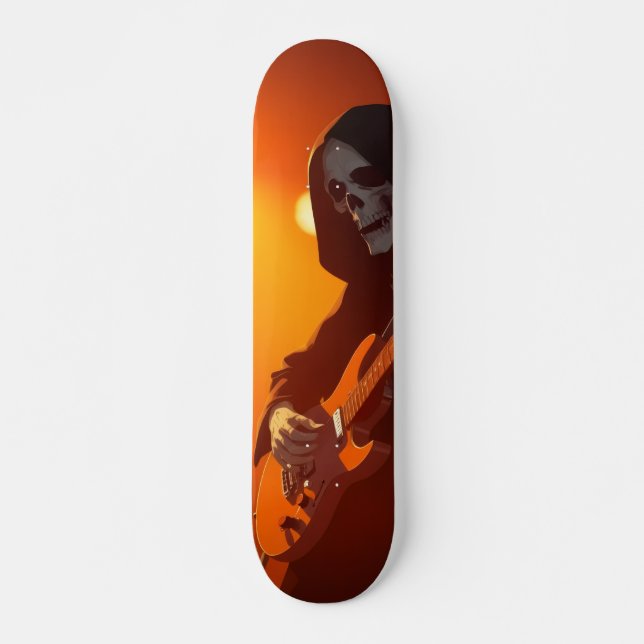 Grim med gitarr mini skateboard bräda 18,5 cm (Framsida)