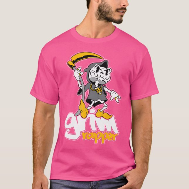 Grim Rapper - Funny Old school Hip hop Funny Rappe T Shirt (Framsida)
