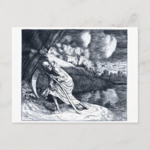 Grim Reaper 1 vintage vycard Vykort