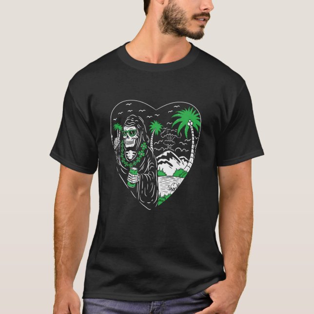 Grim Reaper American Traditional Tatto Bläck Old S T Shirt (Framsida)