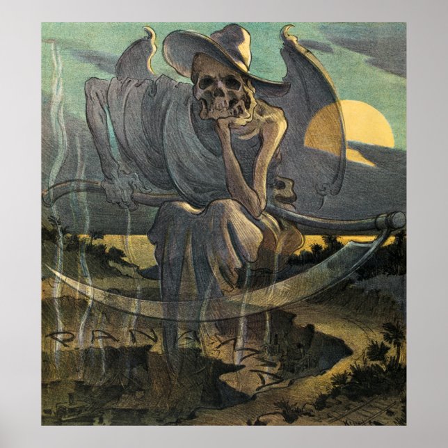 Grim Reaper Awaits with Scythe Poster (Framsidan)